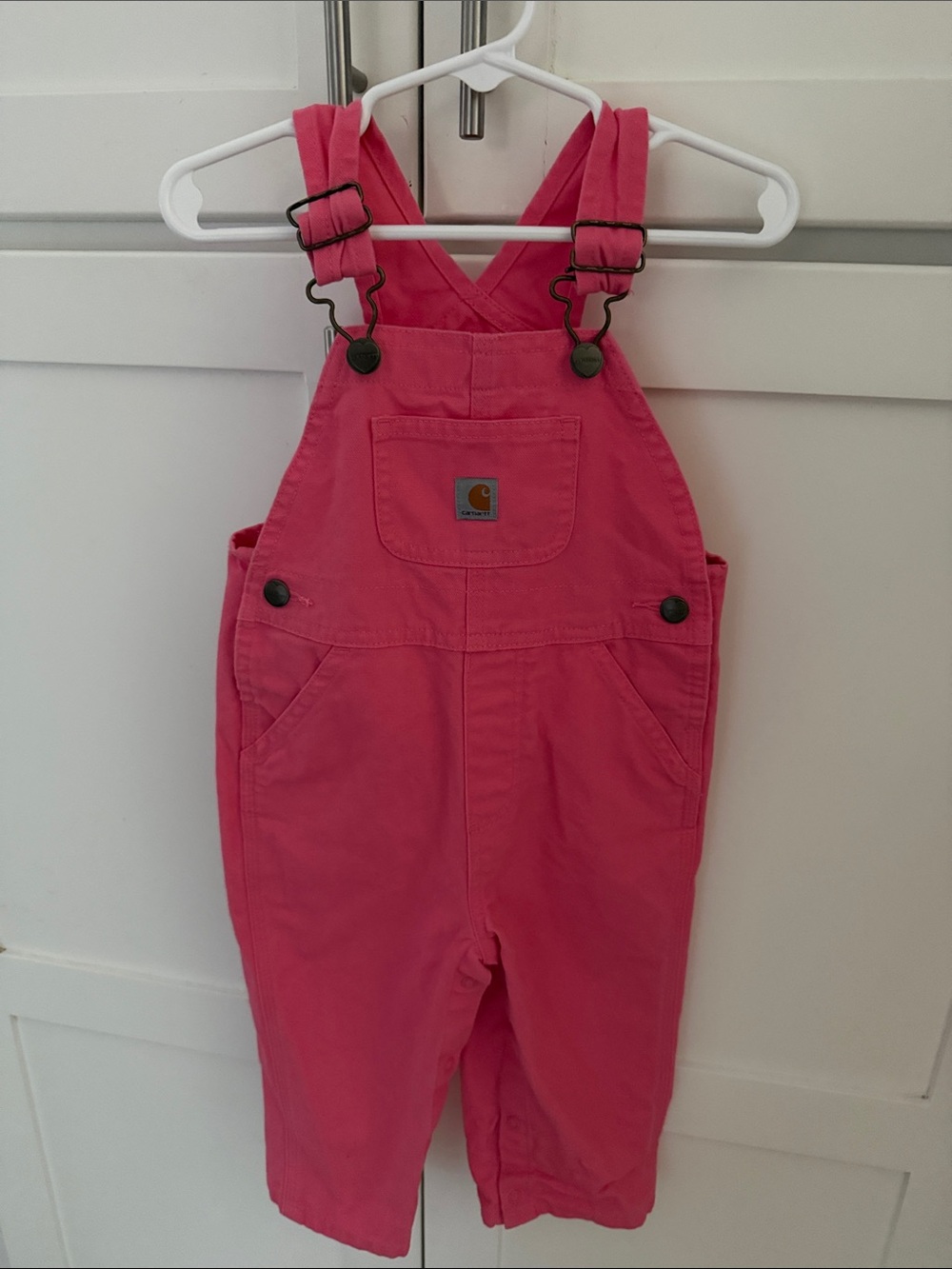 Carhartt Pink Kids Overalls with Front Pocket